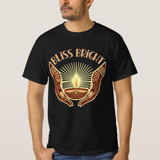 Bliss Bright | Positive Energy Motivational Quote  T-Shirt (Front)