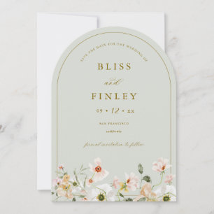 BLISS Spring Floral Arch Save The Date Card