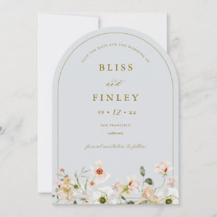 BLISS Spring Floral Arch Save The Date Card