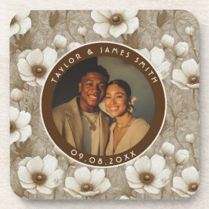Blissful Anemones Themed Beach Wedding Coaster