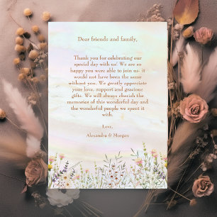 Blissful Blooms Wedding Flat Thank You Card