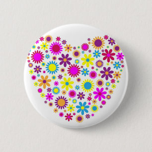 Blissful Blossoms 6 Cm Round Badge