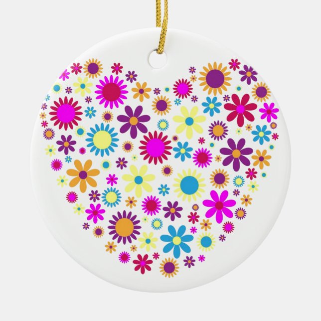 Blissful Blossoms Ceramic Tree Decoration (Front)