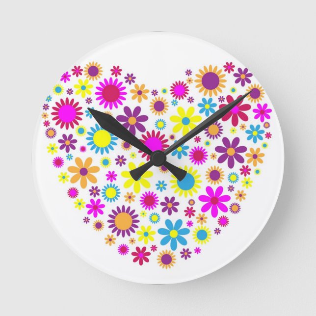 Blissful Blossoms Round Clock (Front)