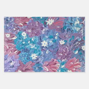 Blissful Blue Floral Wrapping Paper