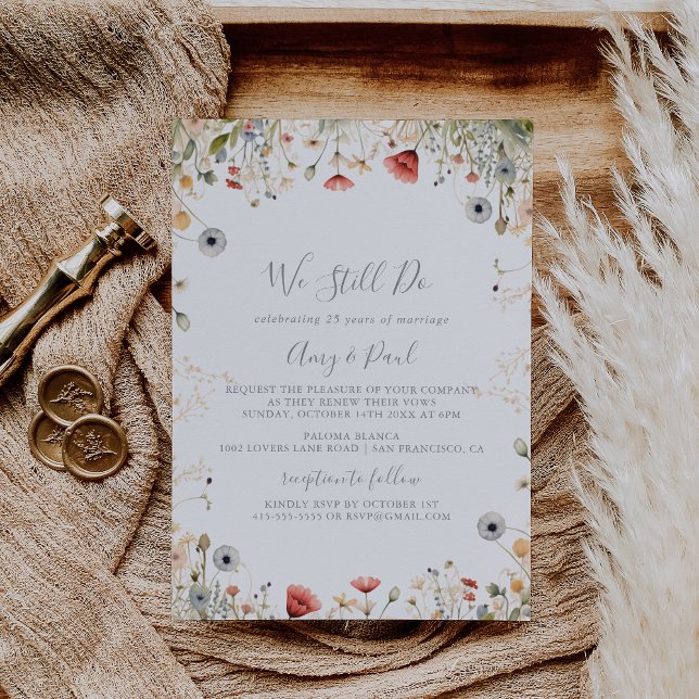 Blissful Boho Wildflower We Still Do Vow Renewal  Invitation (Creator Uploaded)