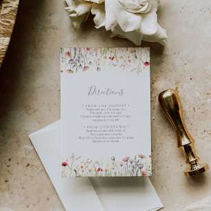 Blissful Boho Wildflower Wedding Directions Enclosure Card