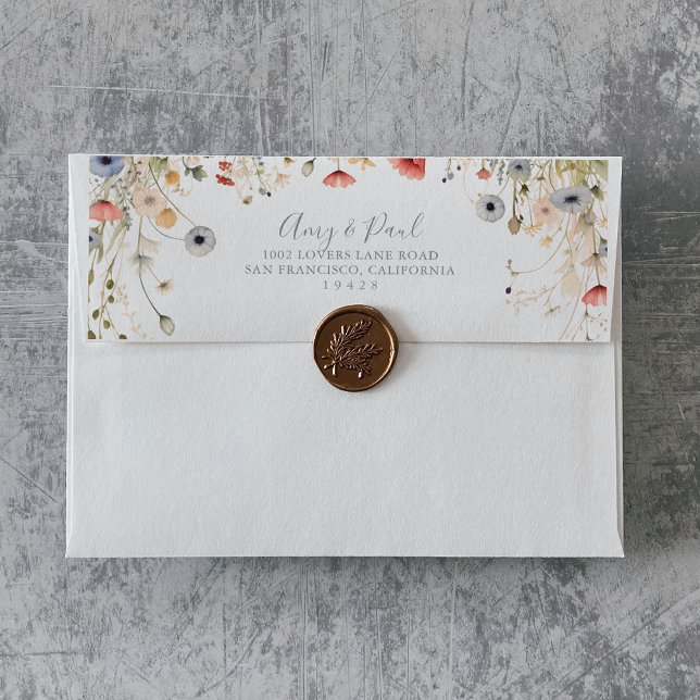 Blissful Boho Wildflower Wedding Invitation  Envelope (Creator Uploaded)