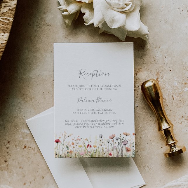 Blissful Boho Wildflower Wedding Reception  Enclosure Card (Creator Uploaded)