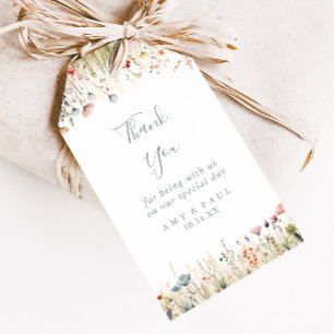 Blissful Boho Wildflower Wedding Thank You Gift Tags