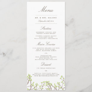 Blissful Branches Wedding Dinner Menu