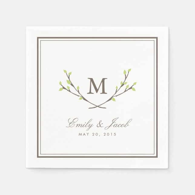 Blissful Branches Wedding Napkin (Front)