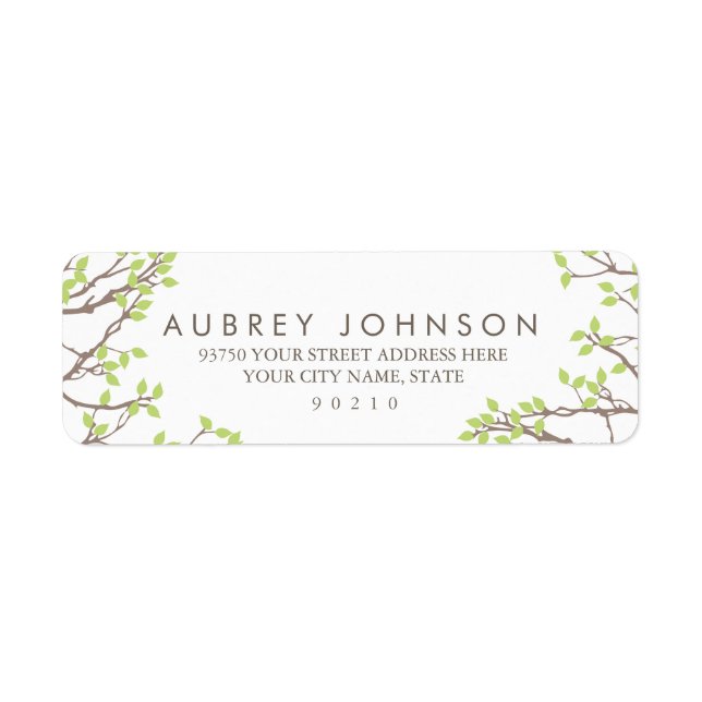 Blissful Branches Wedding Return Address Label (Front)
