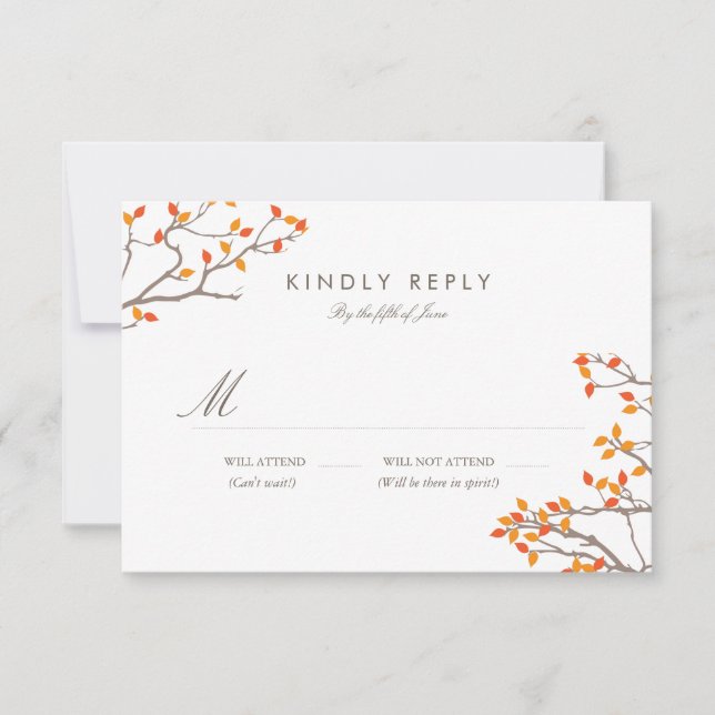 Blissful Branches Wedding RSVP Card (Front)