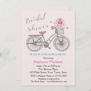 Blissful Bridal Bicycle Shower Invitation