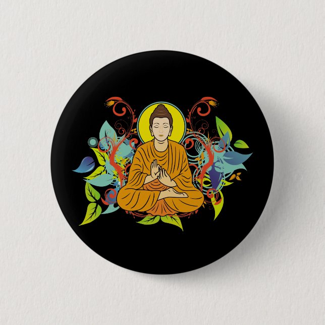 Blissful Buddha 6 Cm Round Badge (Front)