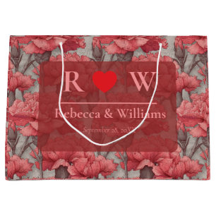 Blissful Custom Pink Carnation Garden Wedding Large Gift Bag