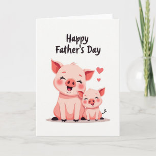 Blissful Fathers Day Pigs Card