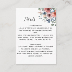 Blissful Floral Details, Dusty Blue Floral Enclosure Card