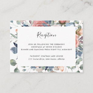 Blissful Floral Dusty Blue and Greenery Reception Enclosure Card