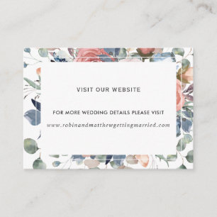 Blissful Floral Dusty Blue and Greenery Website Enclosure Card