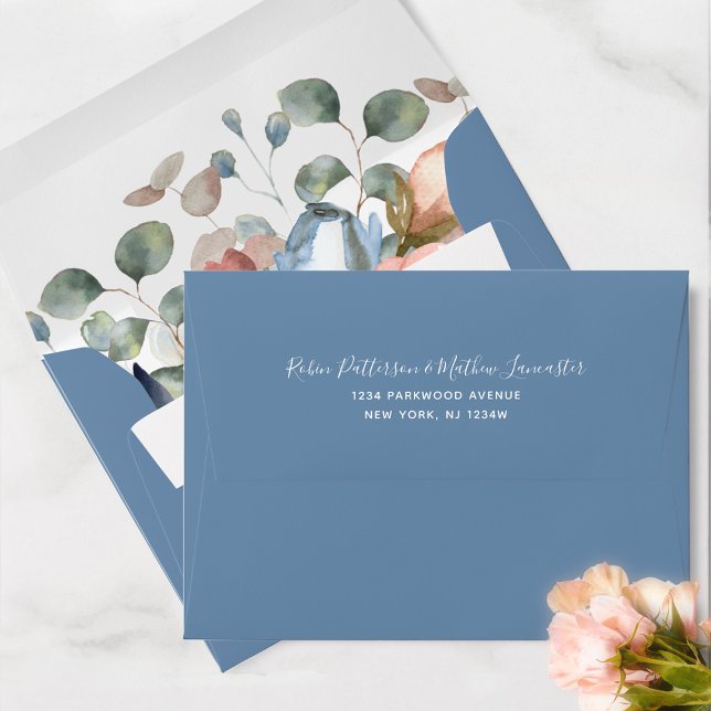 Blissful Floral with Greenery with return address Envelope (Creator Uploaded)