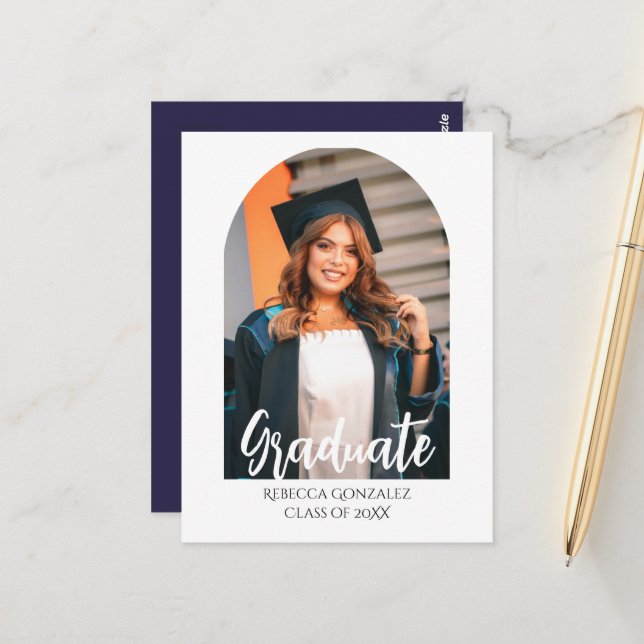 Blissful Graduation Invitation Card (Front/Back In Situ)