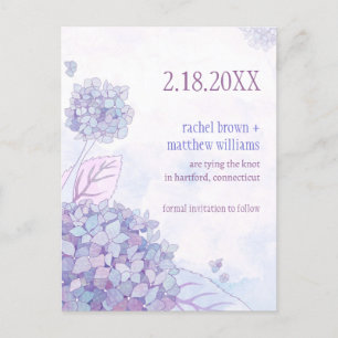 Blissful Hydrangeas Wedding Save the Date Announcement Postcard