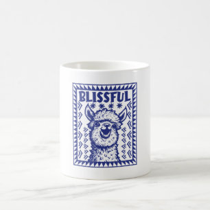 Blissful Smiling Alpaca - Embrace Happiness  Coffee Mug