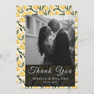 Blissful Tulip Aesthetic Lakeside Wedding Thank You Card