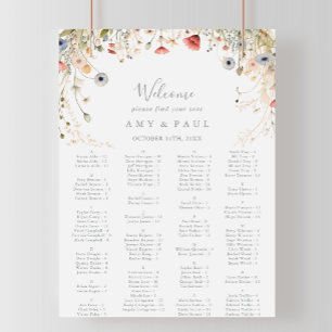 Blissful Wildflower Alphabetical Seating Chart