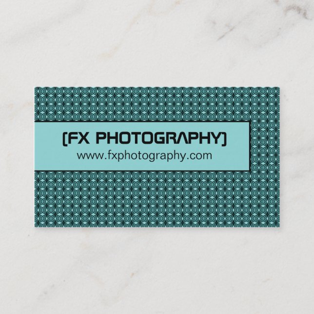 Blissfully Chic Business Card, Turquoise Card (Front)