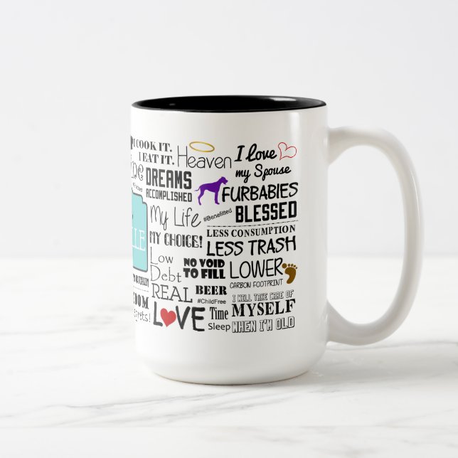 Blissville Childfree Mug (2-Toned) (Right)