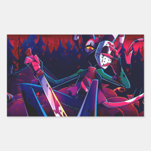 Blitz Halloween Slasher   Helluva Boss    Rectangular Sticker