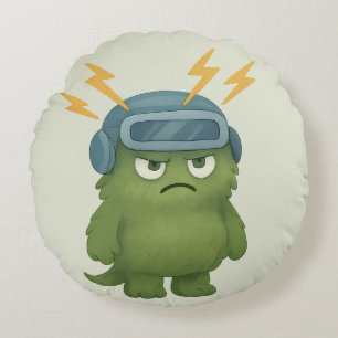 Blitz Kissen – Das ADHS-Monster im Hyperfokus  Round Cushion