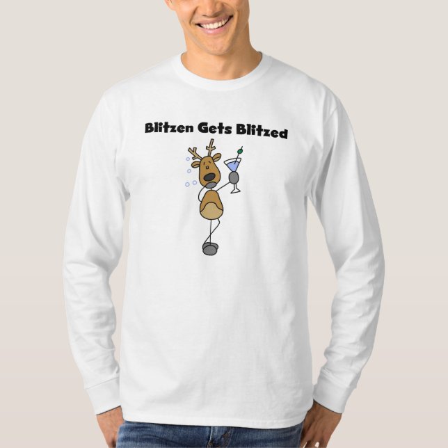 Blitzen Gets Blitzed Long Sleeve T-shirt (Front)