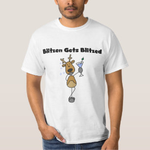 Blitzen Gets Blitzed Reindeer Tshirts and Gifts