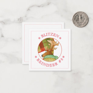 BLITZEN REINDEER 2.5" Square Flat Card