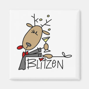 Blitzen Reindeer Christmas Tshirts and Gifts Magnet