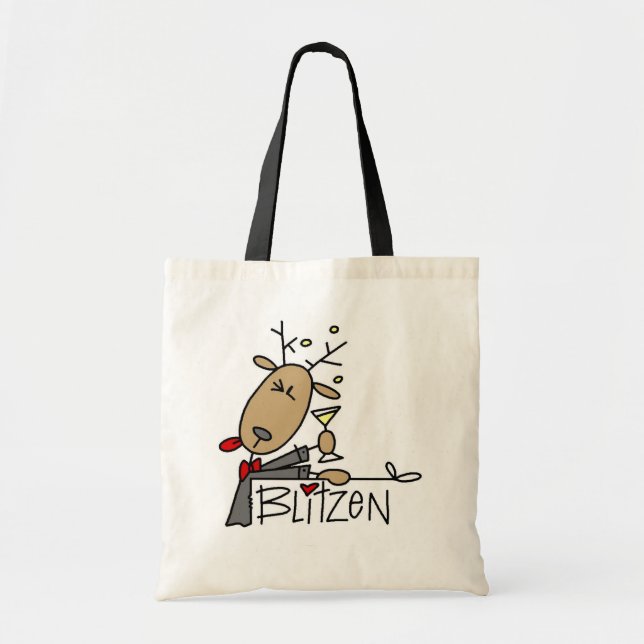Blitzen Reindeer Christmas Tshirts and Gifts Tote Bag (Front)