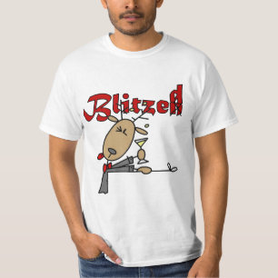 Blitzen Reindeer is Blitzed Christmas T-shirt
