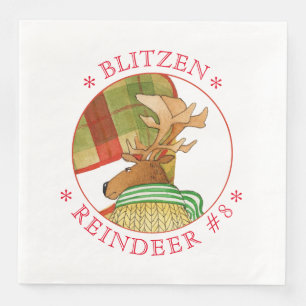 BLITZEN REINDEER Standard Dinner Paper Napkins