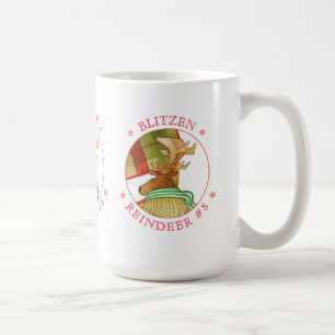 BLITZEN REINDEER Tall White Mug