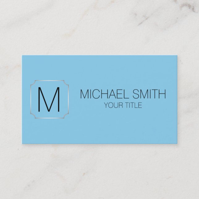 Blizzard blue colour background business card (Front)