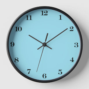 Blizzard Blue Solid Colour Clock