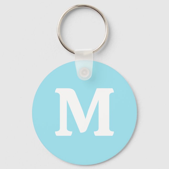 Blizzard Blue Solid Colour Key Ring (Front)