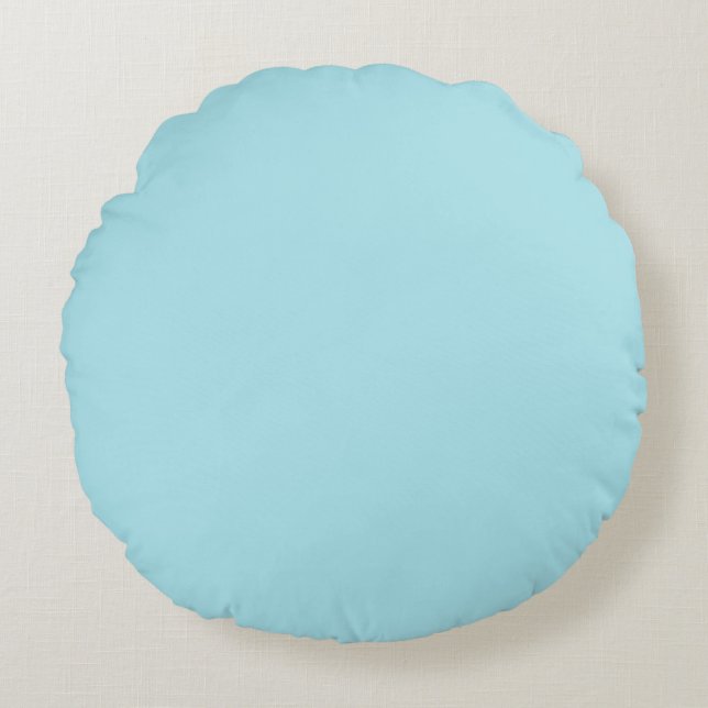 Blizzard Blue Solid Colour Round Cushion (Front)