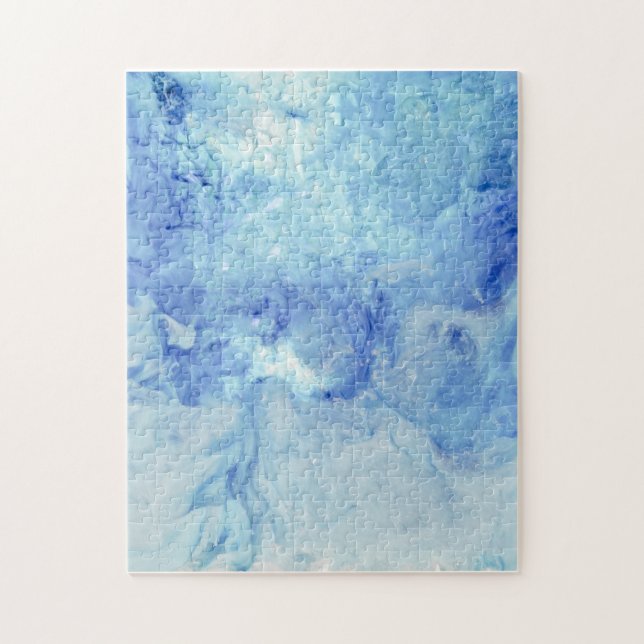 "Blizzard" collection- blue and white abstract Jigsaw Puzzle (Vertical)
