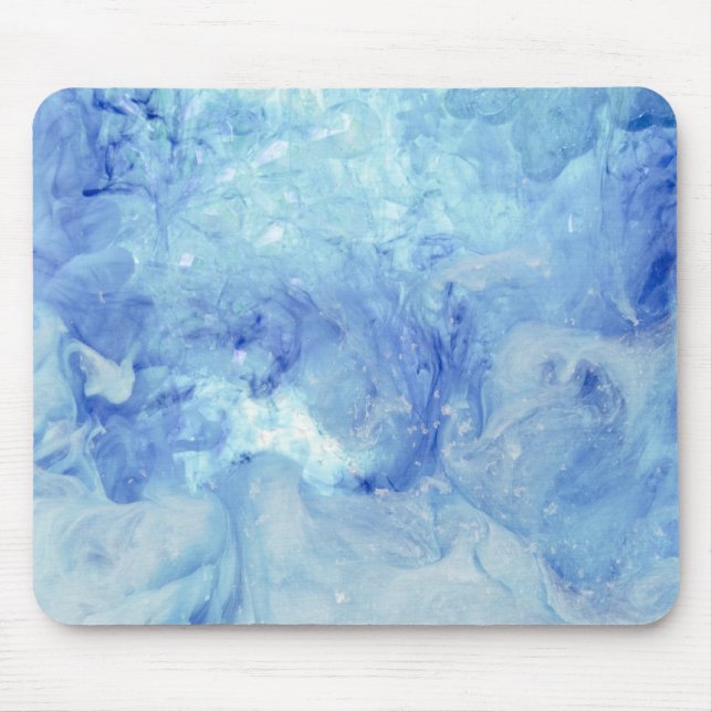 "Blizzard" collection- blue and white abstract Mouse Pad (Front)