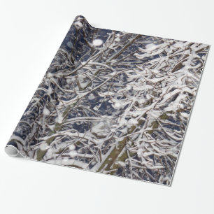 Blizzard Tree (with Snow Covered Branches) Photo Wrapping Paper